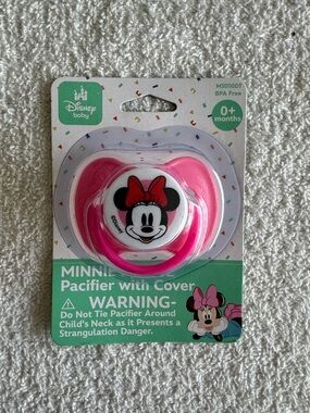 Disney Baby Minnie Mouse Pink Pacifier with Cover